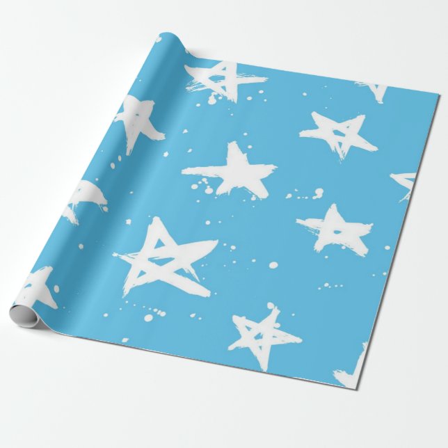 Stars pattern wrapping paper (Unrolled)