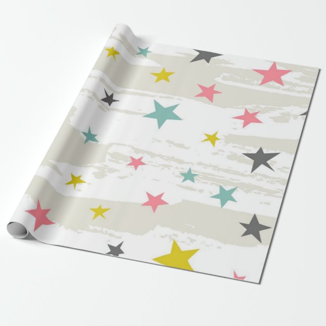 Stars pattern wrapping paper (Unrolled)
