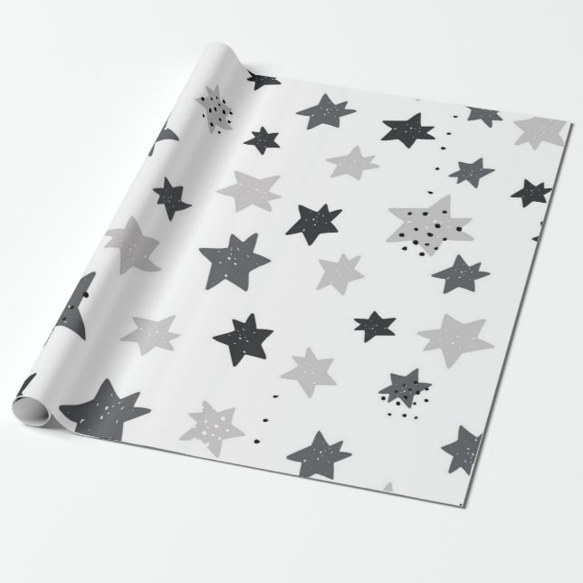 Stars pattern wrapping paper (Unrolled)