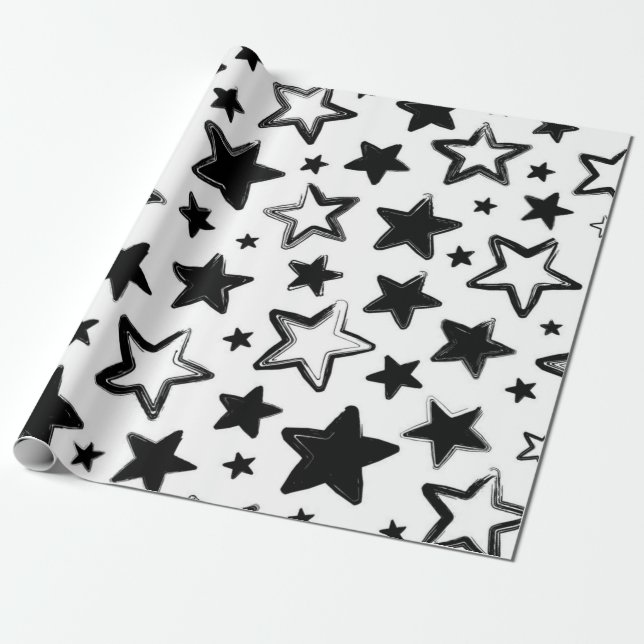 Stars pattern wrapping paper (Unrolled)