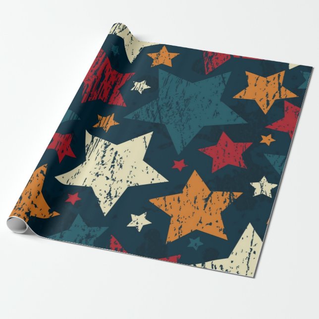 Stars pattern wrapping paper (Unrolled)