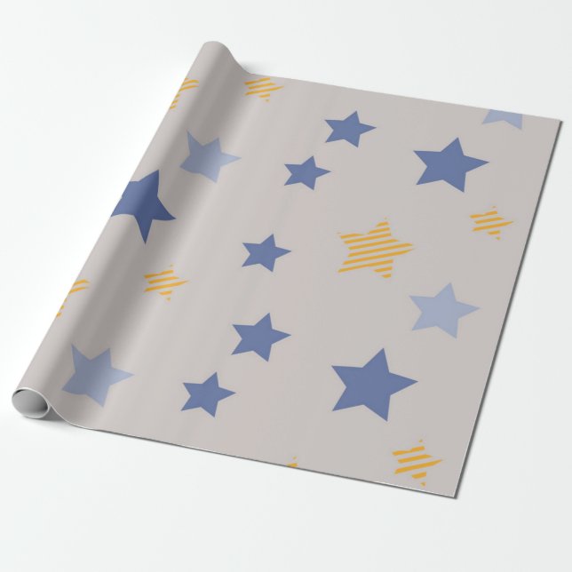Stars pattern wrapping paper (Unrolled)