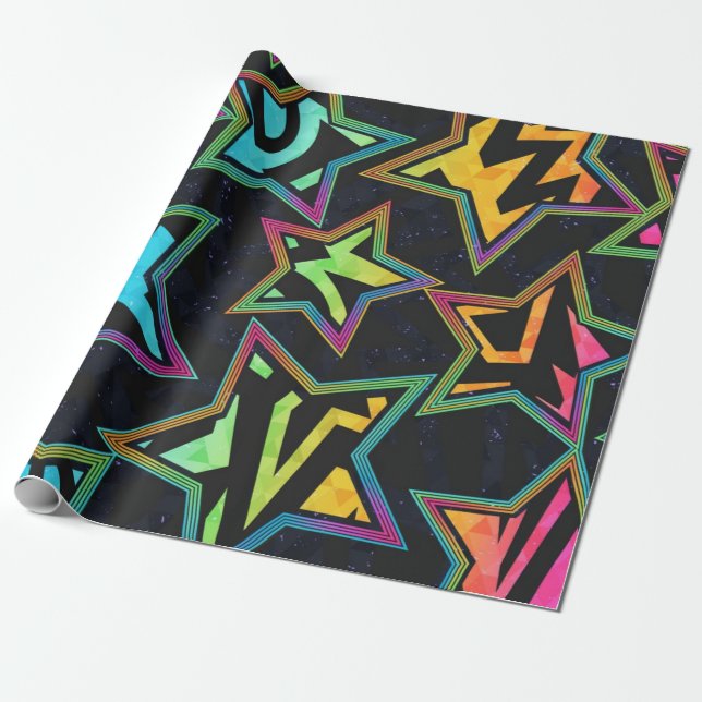 Stars pattern wrapping paper (Unrolled)
