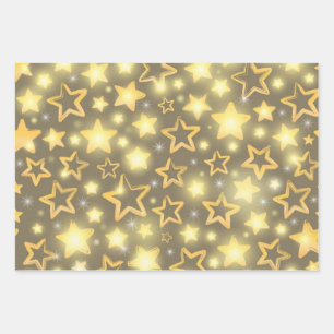 Stars pattern wrapping paper sheet