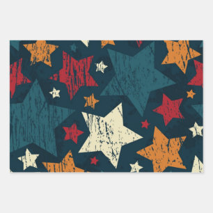 Stars pattern wrapping paper sheet