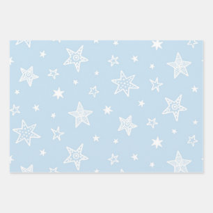 Stars pattern wrapping paper sheet