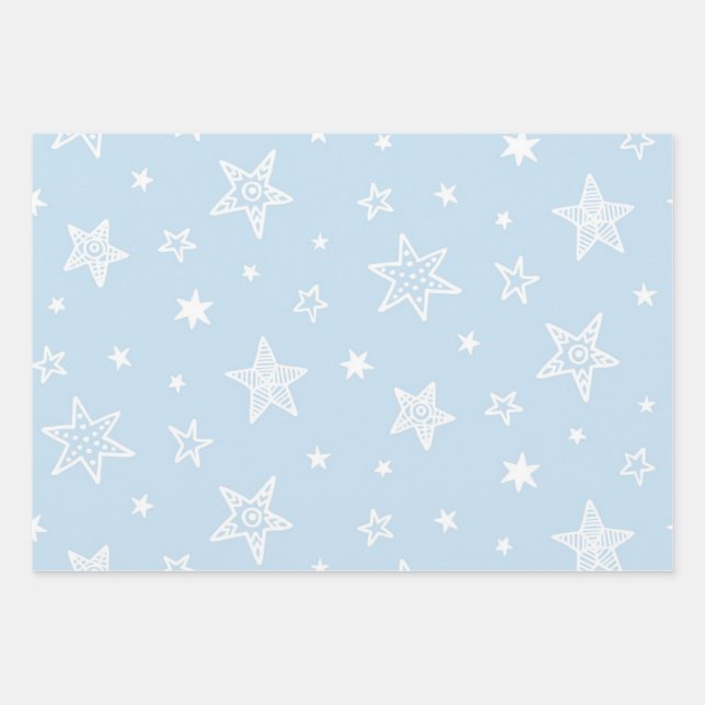 Stars pattern wrapping paper sheet (Front)