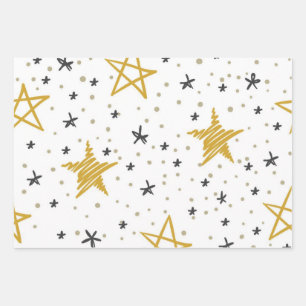 Stars pattern wrapping paper sheet