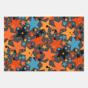 Stars pattern wrapping paper sheet