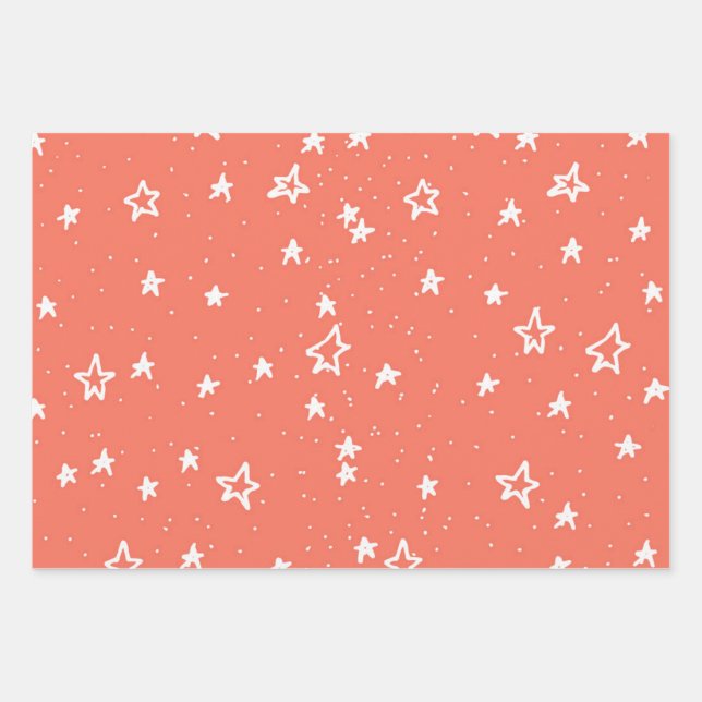 Stars pattern wrapping paper sheet (Front)