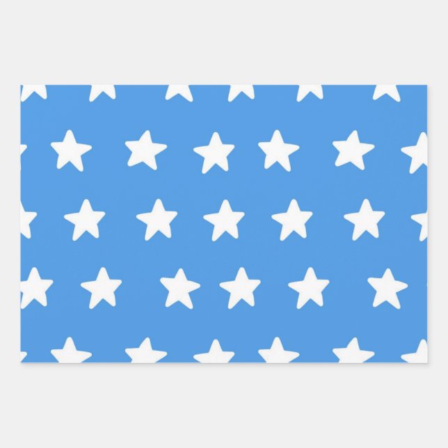 Stars pattern wrapping paper sheet (Front)