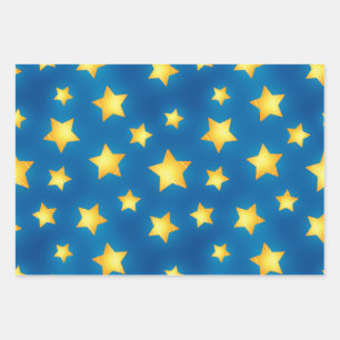 Stars pattern wrapping paper sheet