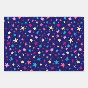 Stars pattern wrapping paper sheet