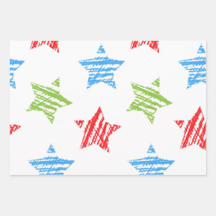 Stars pattern wrapping paper sheet