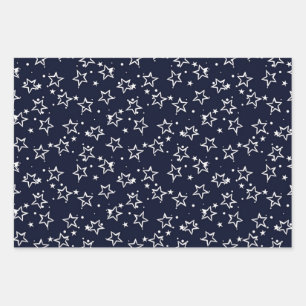 Stars pattern wrapping paper sheet