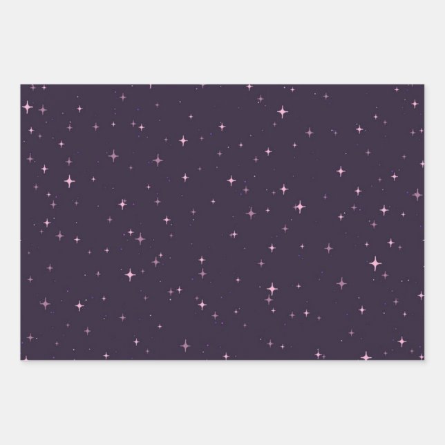 Stars pattern wrapping paper sheet (Front)