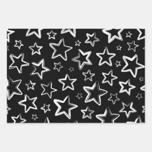 Stars pattern wrapping paper sheet