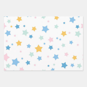 Stars pattern wrapping paper sheet