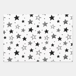 Stars pattern wrapping paper sheet