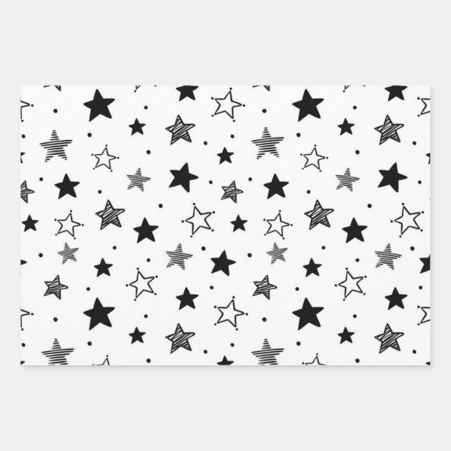 Stars pattern wrapping paper sheet (Front)