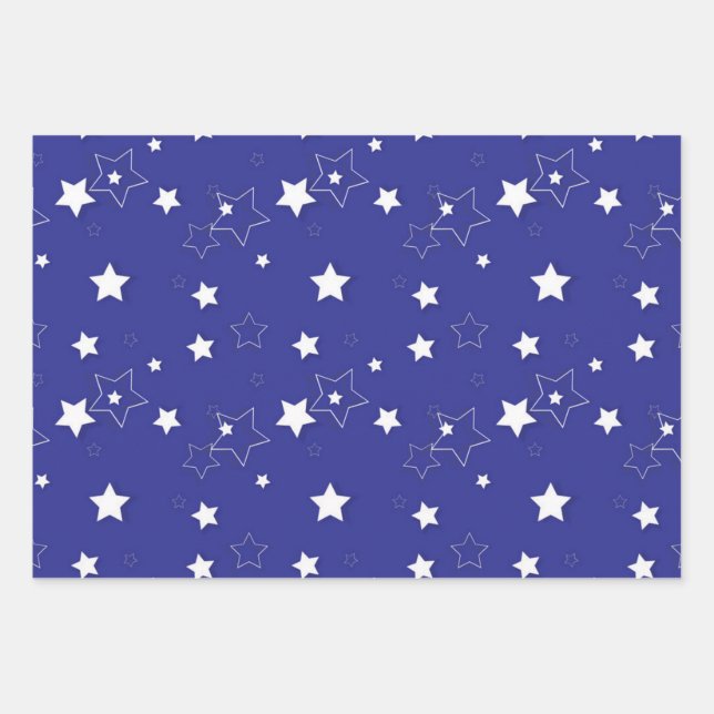 Stars pattern wrapping paper sheet (Front)