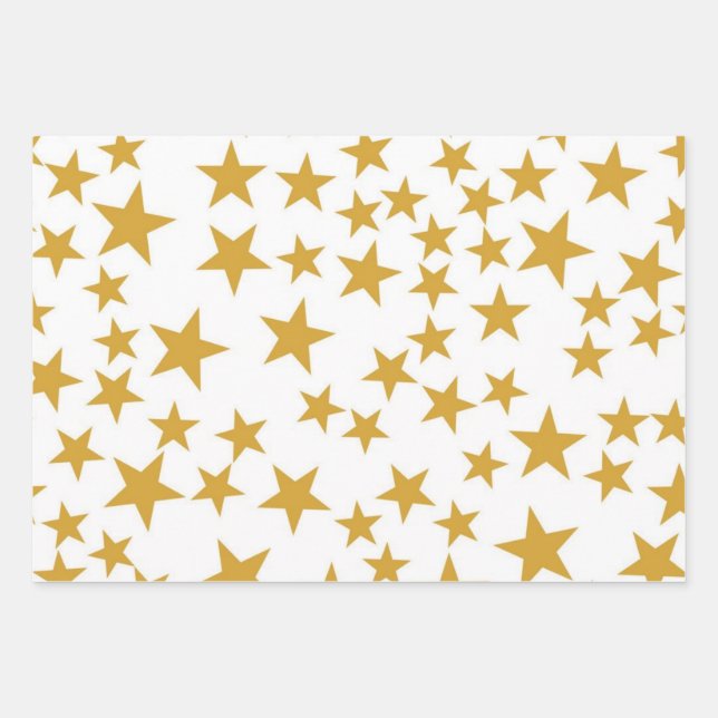 Stars pattern wrapping paper sheet (Front)