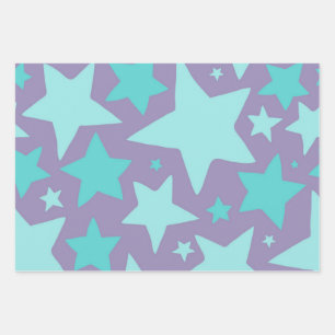 Stars pattern wrapping paper sheet