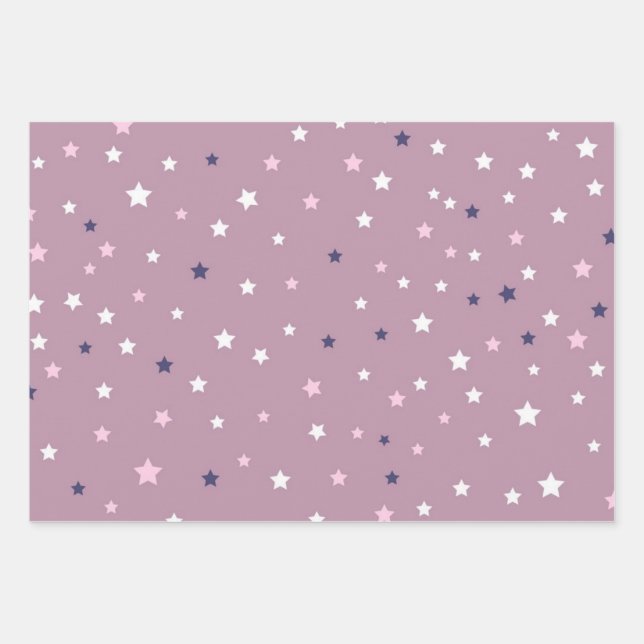 Stars pattern wrapping paper sheet (Front)