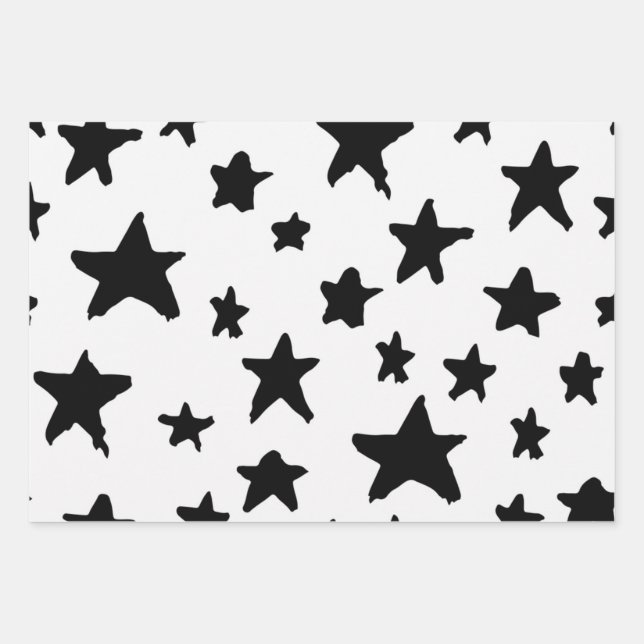 Stars pattern wrapping paper sheet (Front)