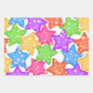 Stars pattern wrapping paper sheet