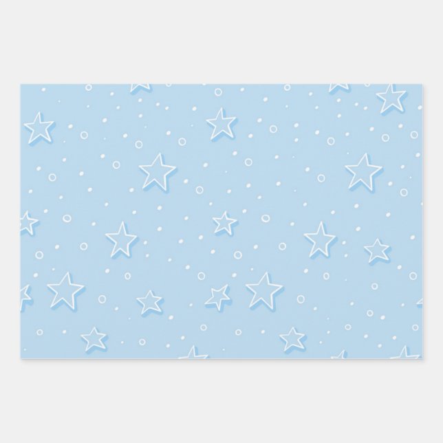 Stars pattern wrapping paper sheet (Front)