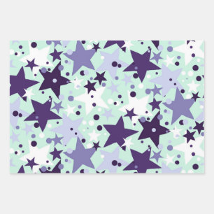 Stars pattern wrapping paper sheet