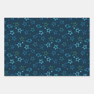 Stars pattern wrapping paper sheet