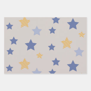 Stars pattern wrapping paper sheet