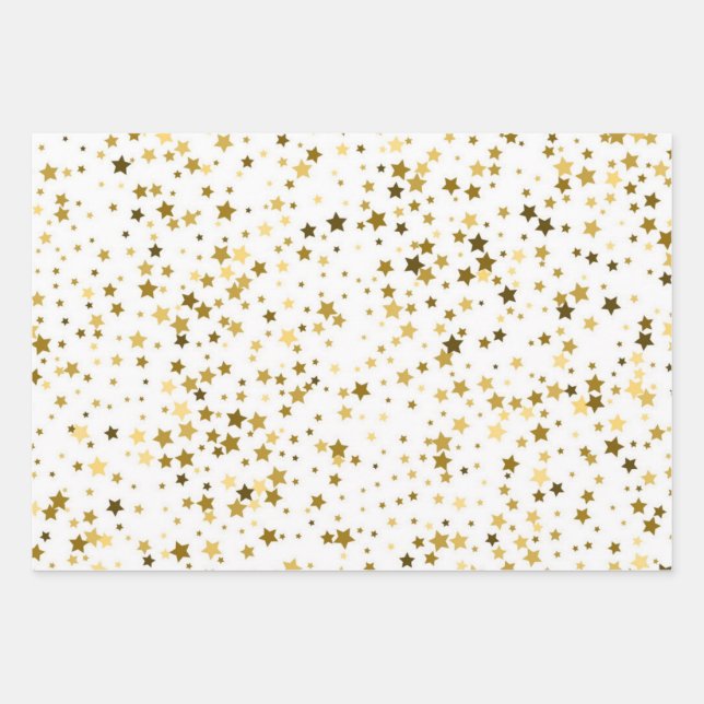Stars pattern wrapping paper sheet (Front)
