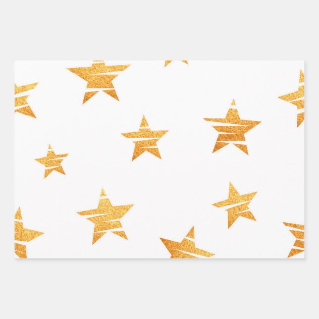 Stars pattern wrapping paper sheet (Front)