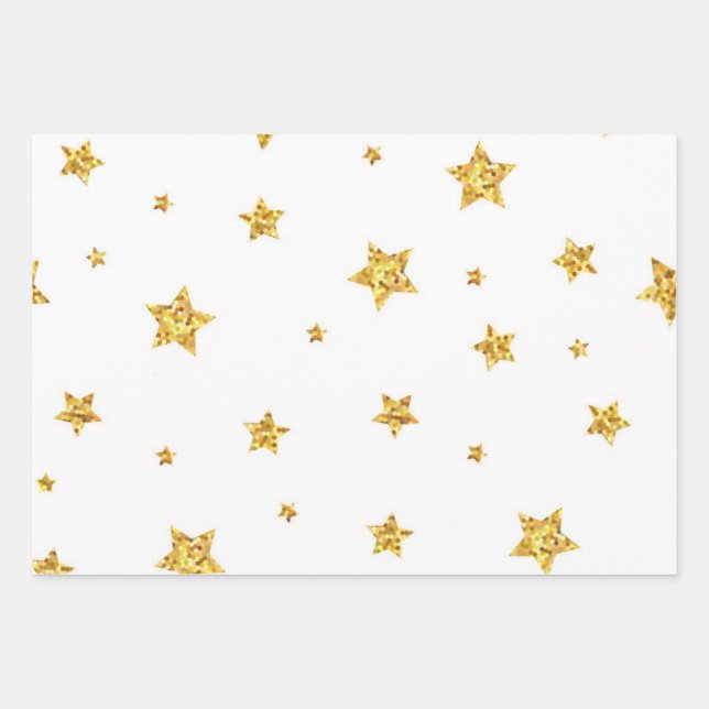 Stars pattern wrapping paper sheet (Front)