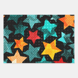 Stars pattern wrapping paper sheet