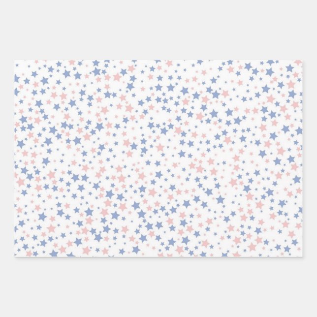 Stars pattern wrapping paper sheet (Front)