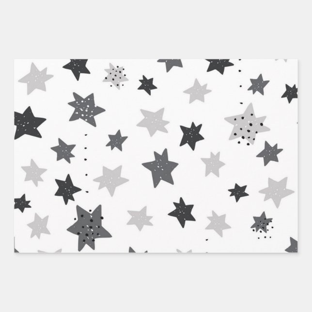 Stars pattern wrapping paper sheet (Front)