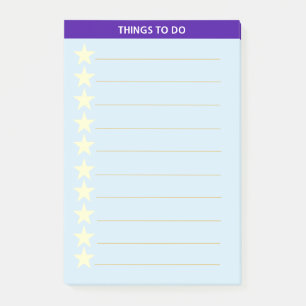 Stars Personalised Things To Do Post-it Notes