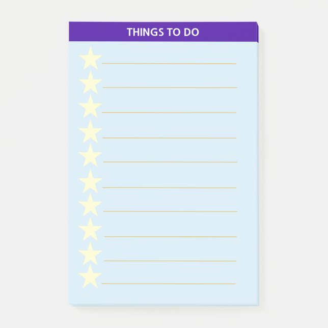 Stars Personalised Things To Do Post-it Notes (Front)