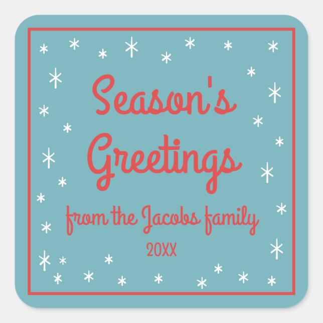 Stars Personalized Holiday Stickers (Front)