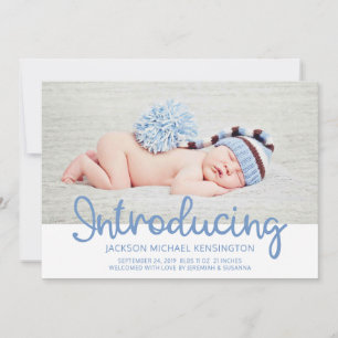 Stars Photo Birth Introducing Baby Announcement