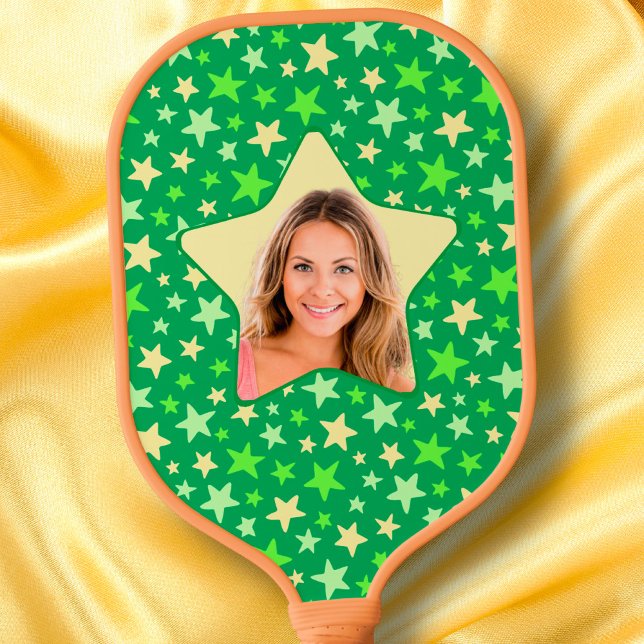 Stars Pickleball Star Player Green Custom Photo Pickleball Paddle (Creator Uploaded)
