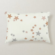 Stars pillow in neutral pink and grey