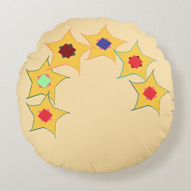 stars pillow round (Front)