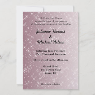 Stars Pink Abstract Wedding Invitation