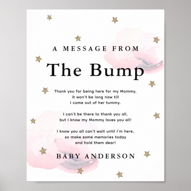Stars & Pink Clouds A Message From The Bump Poster (Front)