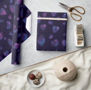Stars, Planets, and Hearts Wrapping Paper
